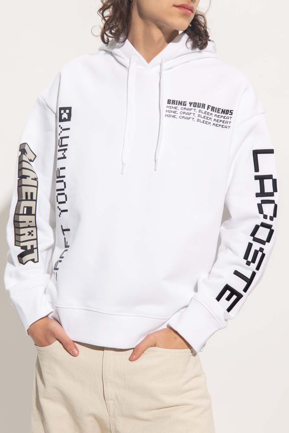 Men’s Lacoste X Minecraft newest Pullover Hoodie